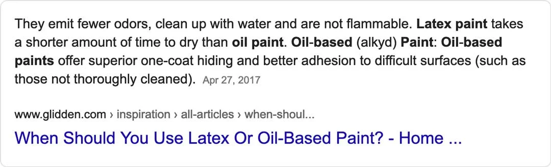 example of faq schema success on painting contractor website
