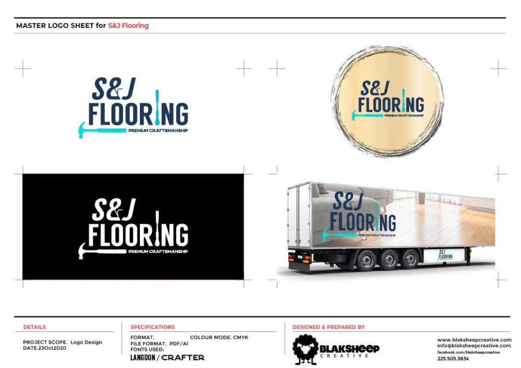 🔥Custom Flooring Contractor Logo Design BlakSheep Creative