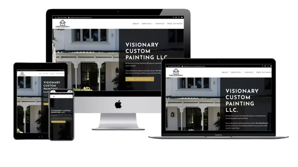 visionary custom painting website design mockup denham springs
