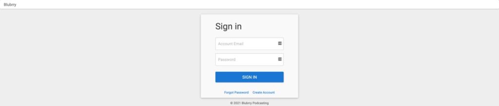 blubrry login window for wordpress podcast site