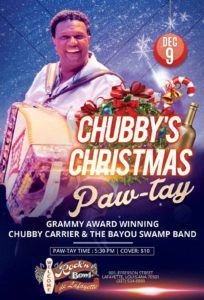 chubby carrier christmas holiday party flyer 1