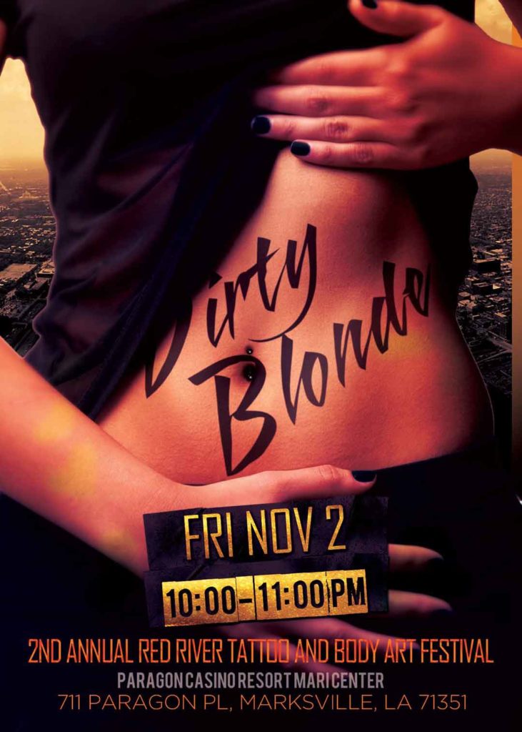 dirty blonde sexy tattoo flyer 1