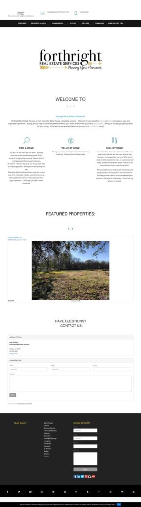 forthright real estate website screenshot 1
