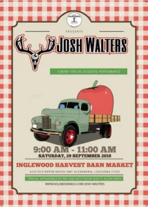 josh walkers harvest market acoustic show flyer 1