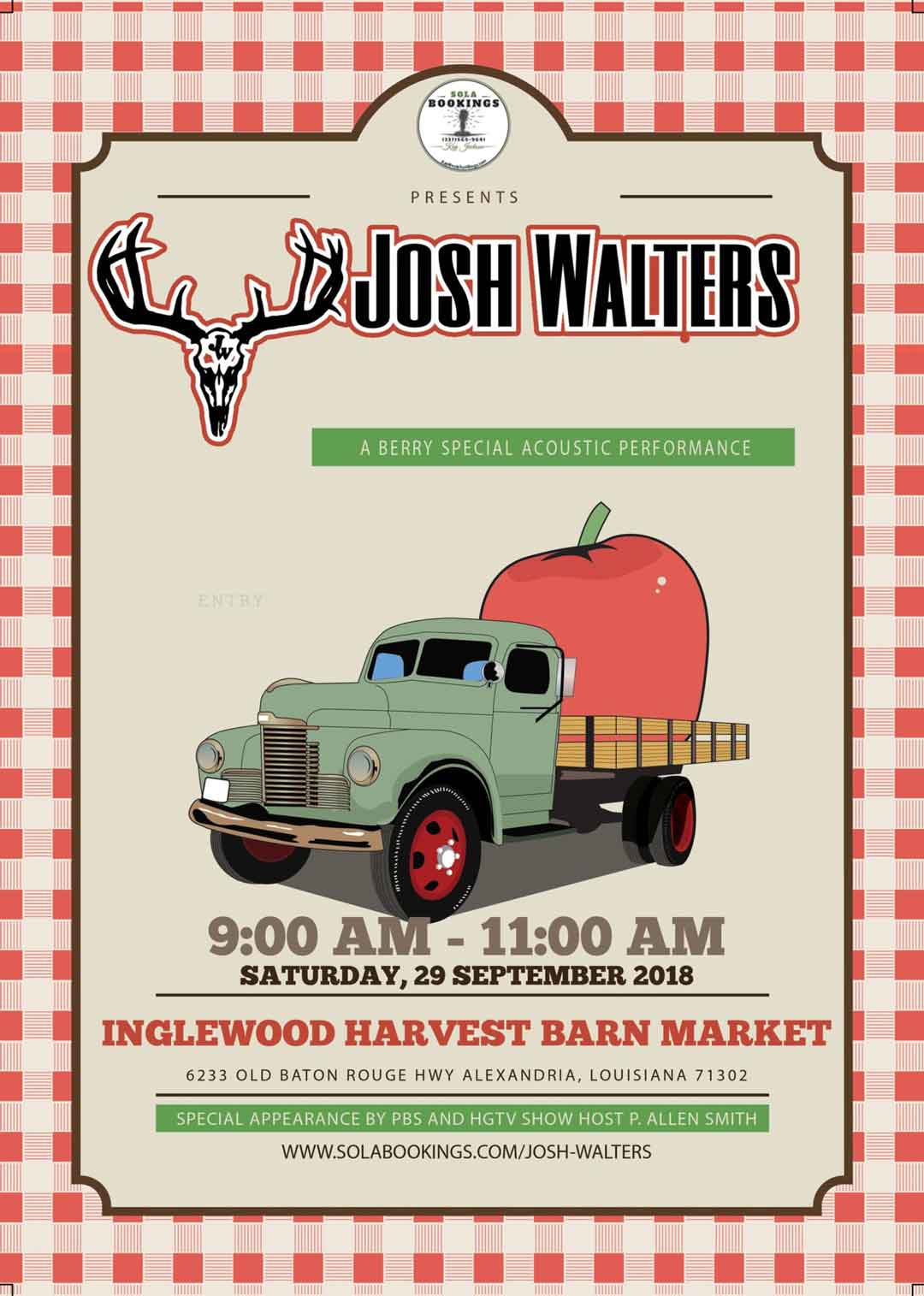 josh walkers harvest market acoustic show flyer 1