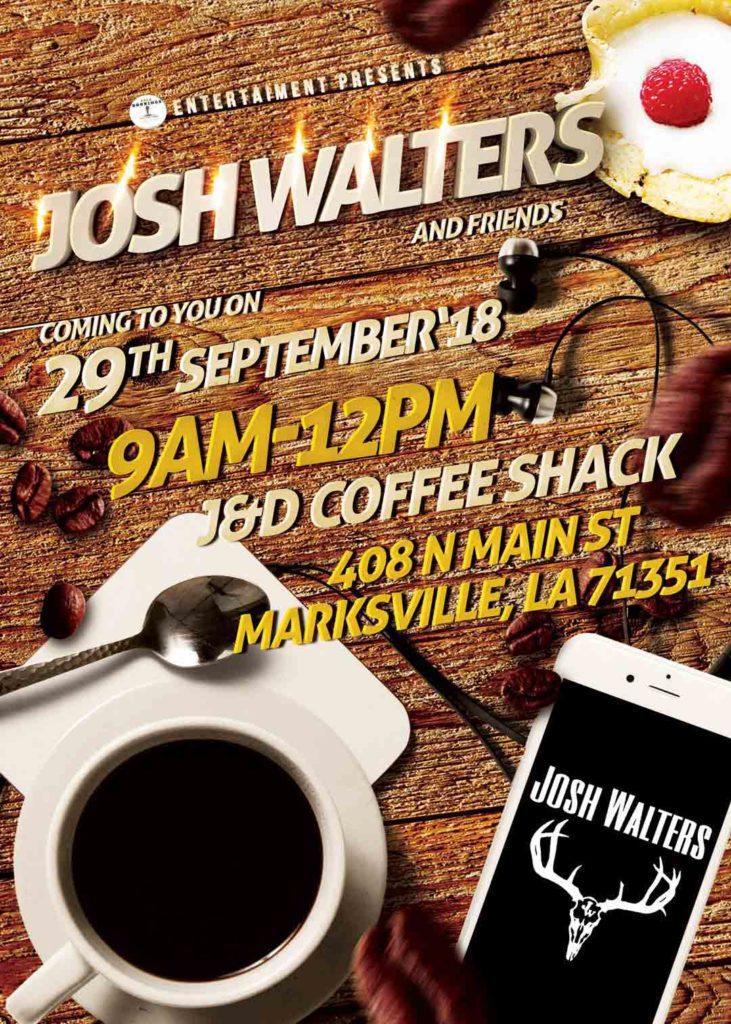 josh walters coffee shop event flyer 1