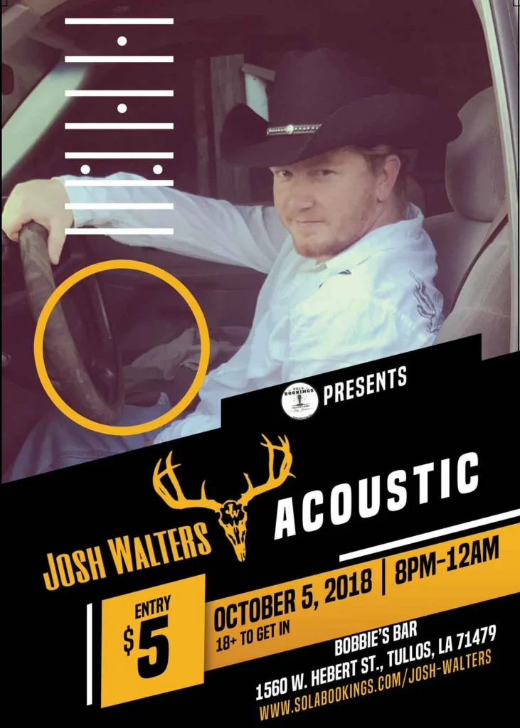 josh walters minimalist acoustic show flyer 1