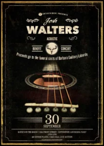 josh walters outlaw country music flyer 1