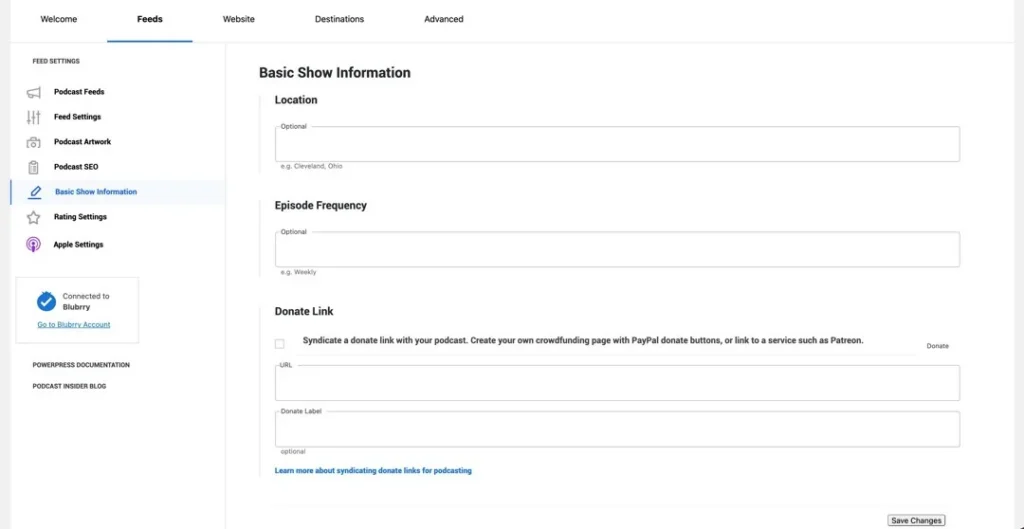 podcast show information powerpress plugin