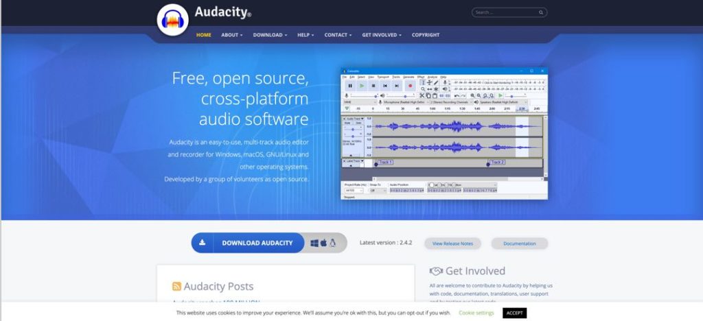 record edit podcasts for wordpress website with audacity software