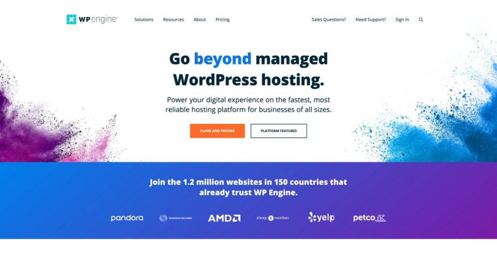 wpengine wordpress website hosting