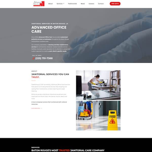 advanced office care baton rouge pay by the month website design