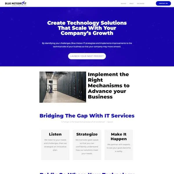 blue meteor it pay by the month website design