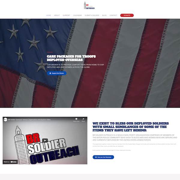 br soldier outreach louisiana pay by the month website design