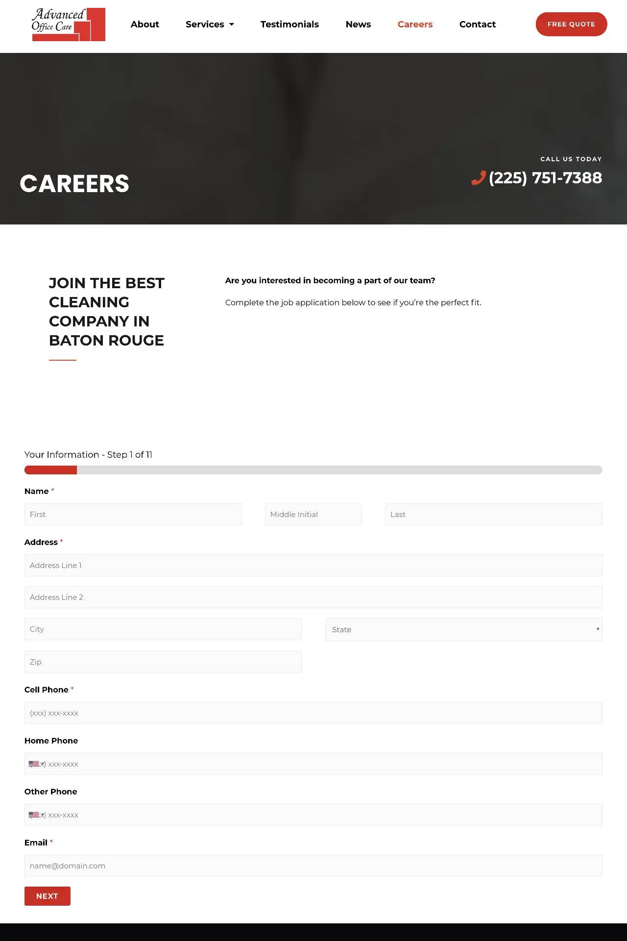 baton rouge cleaning company website design development https aocla.com about careers