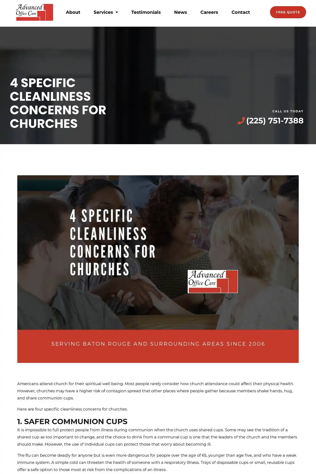 baton rouge cleaning company website design development https aocla.com cleaning 4 specific cleanliness concerns for churches