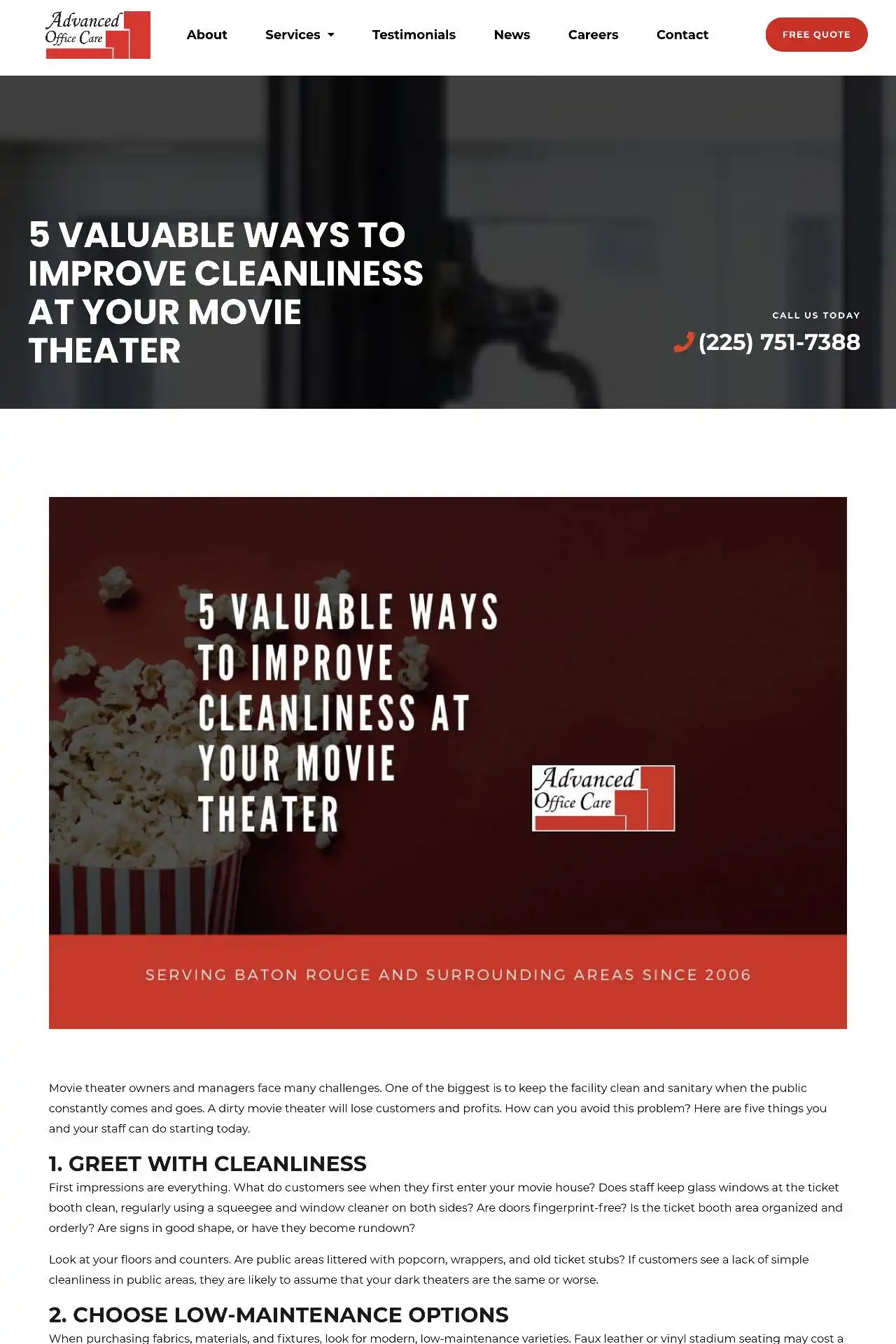 baton rouge cleaning company website design development https aocla.com cleaning 5 valuable ways to improve cleanliness at your movie theater