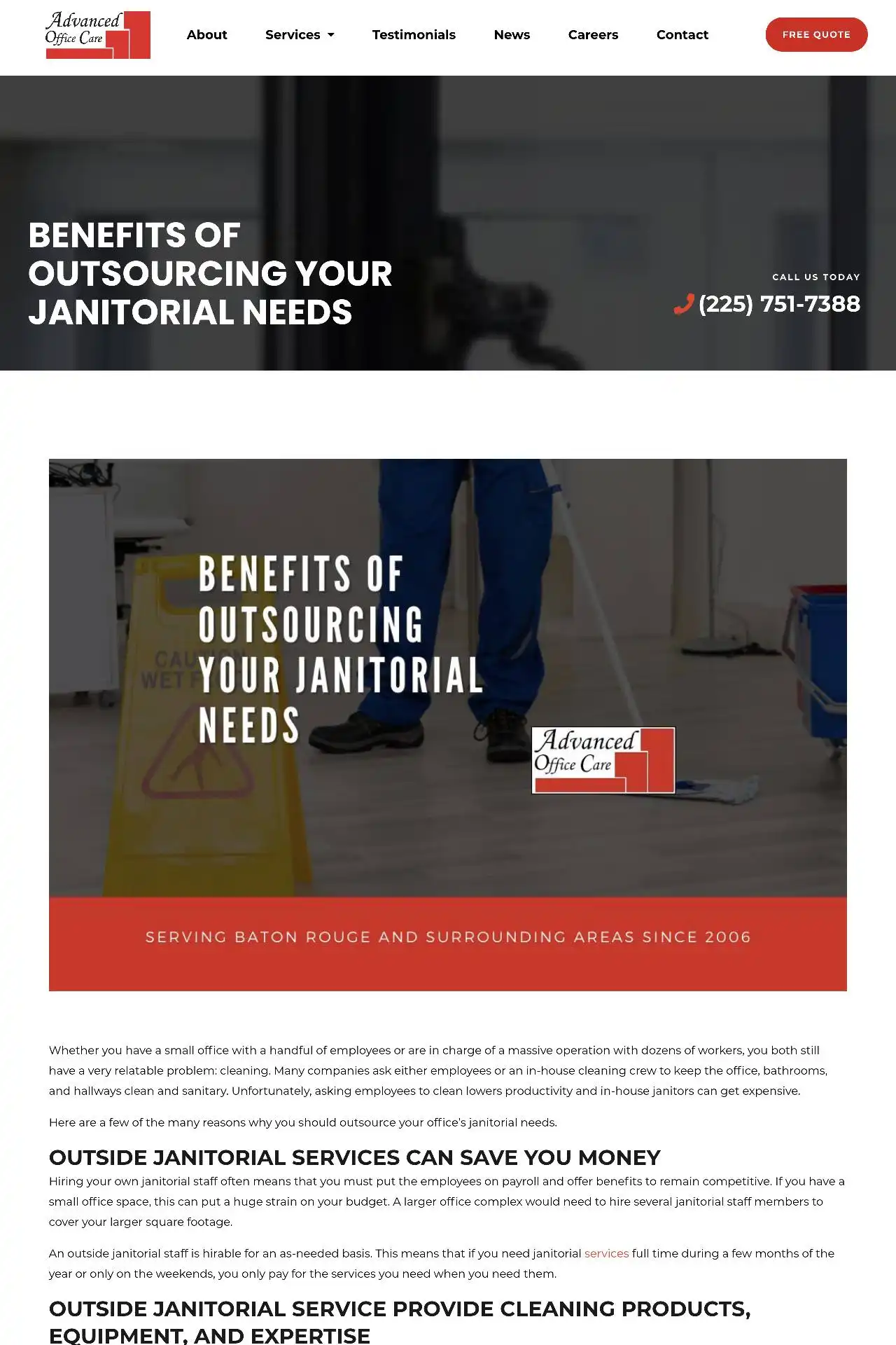 baton rouge cleaning company website design development https aocla.com cleaning benefits of outsourcing your janitorial needs
