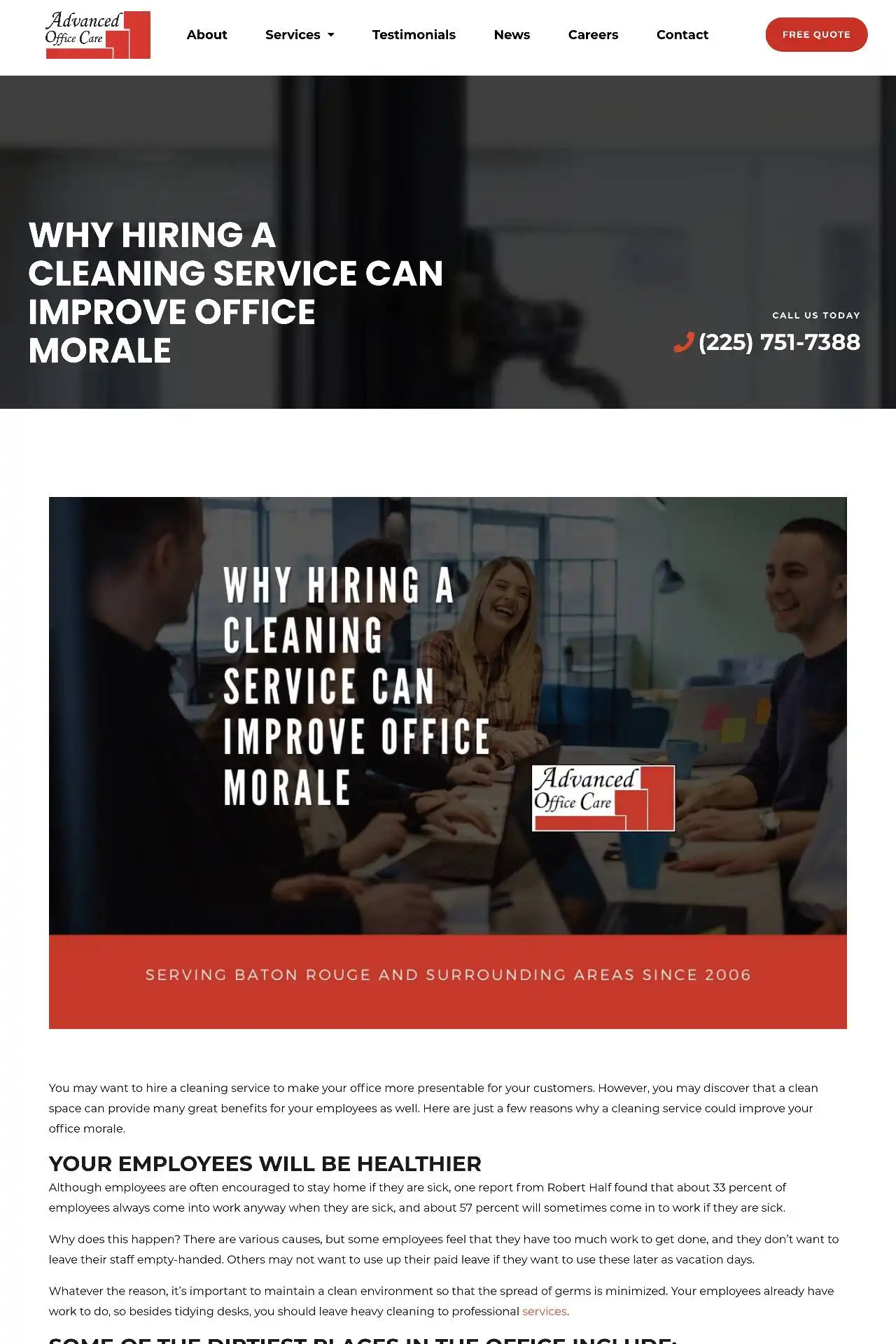 baton rouge cleaning company website design development https aocla.com cleaning why hiring a cleaning service can improve office morale