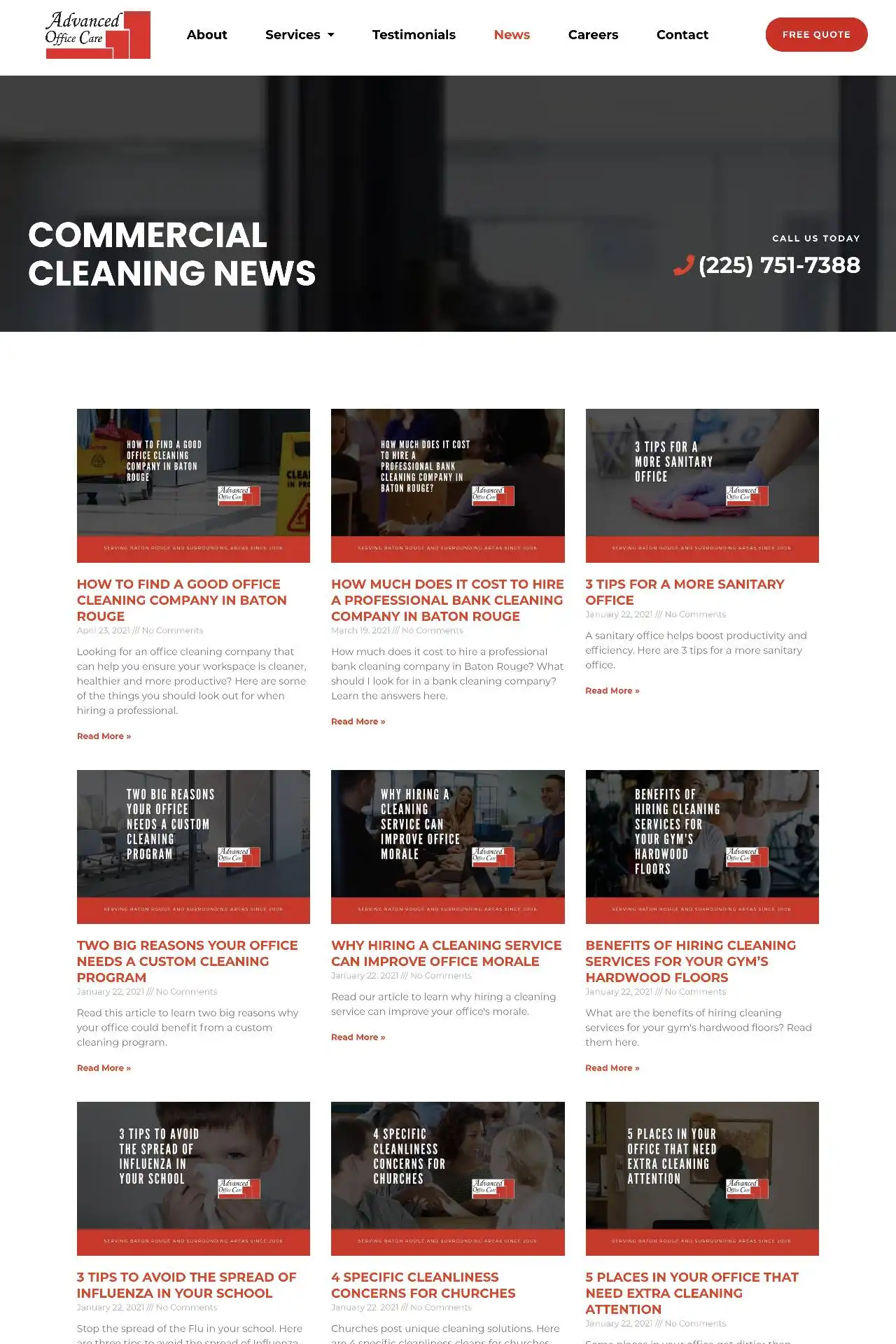 baton rouge cleaning company website design development https aocla.com commercial cleaning news