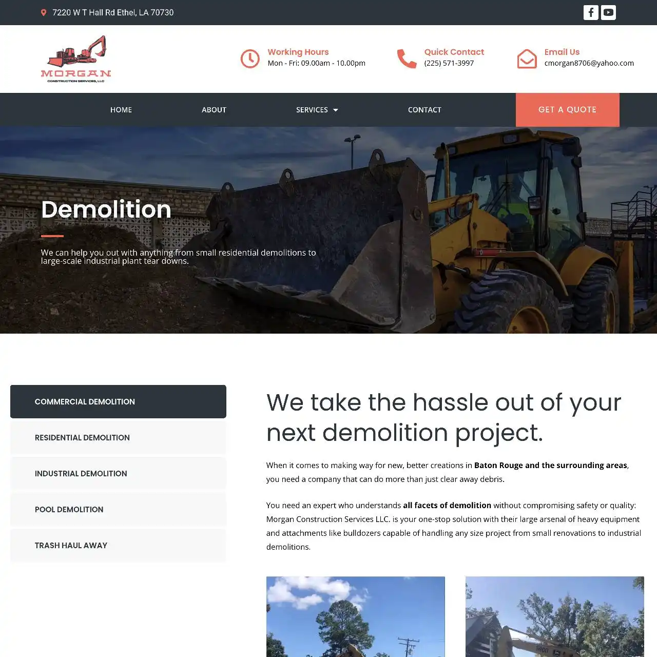 construction website https morganconstructionservicesla.com services demolition