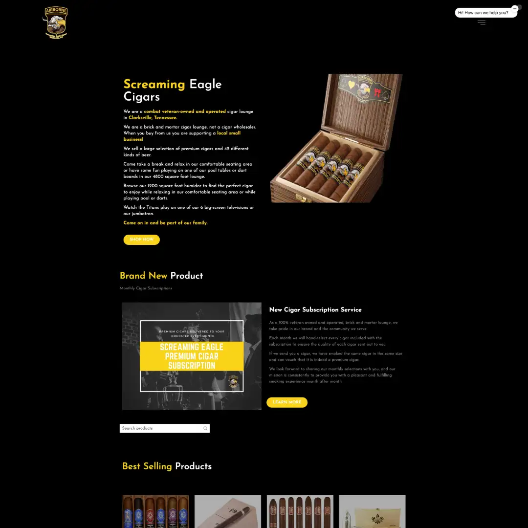 ecommerce website design screenshot screencapture screamingeaglecigars 2021 05 18 11 13 07
