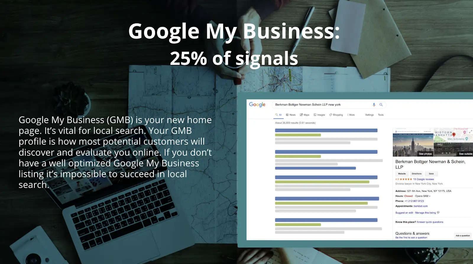 google my business percent of ranking signals