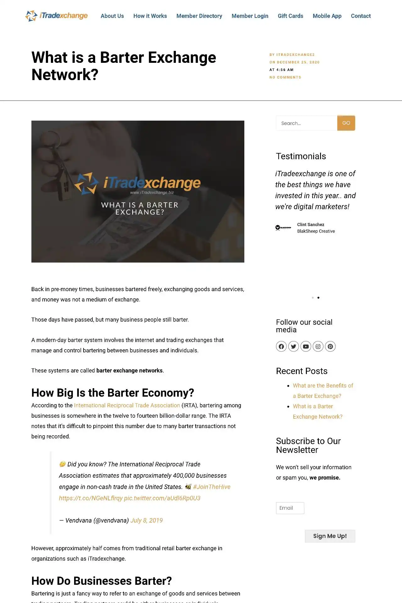 https itradexchange.biz itradexchange what is barter exchange network