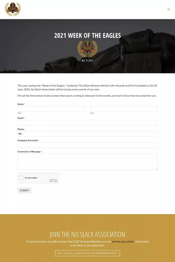 https noslackassociation.com 101st 2021 week of the eagles