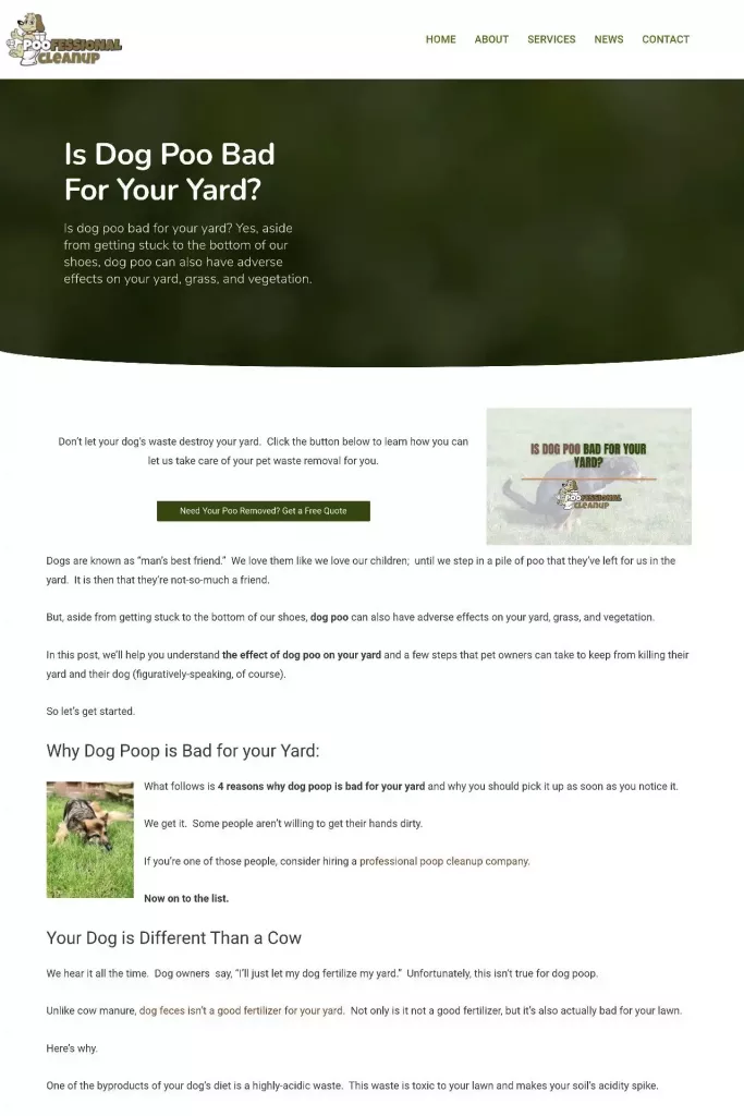 https poofessionalcleanup.com poo is dog poo bad for yard