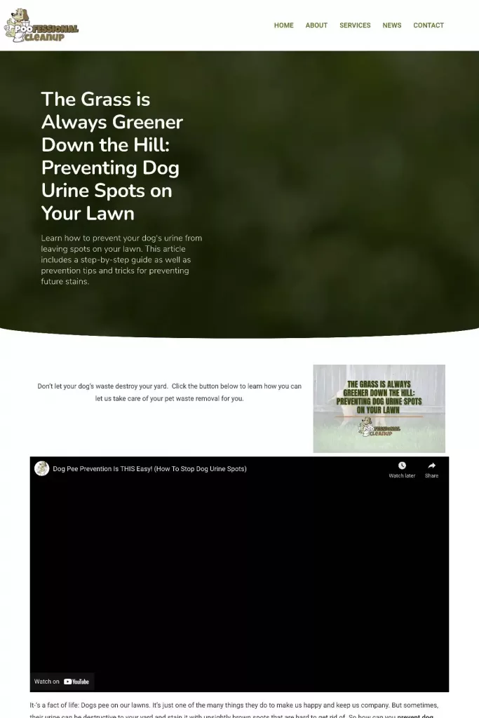 https poofessionalcleanup.com urine dog urine spots yard