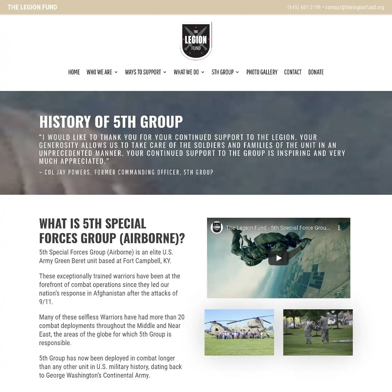 https thelegionfund.org 5th history of 5th group
