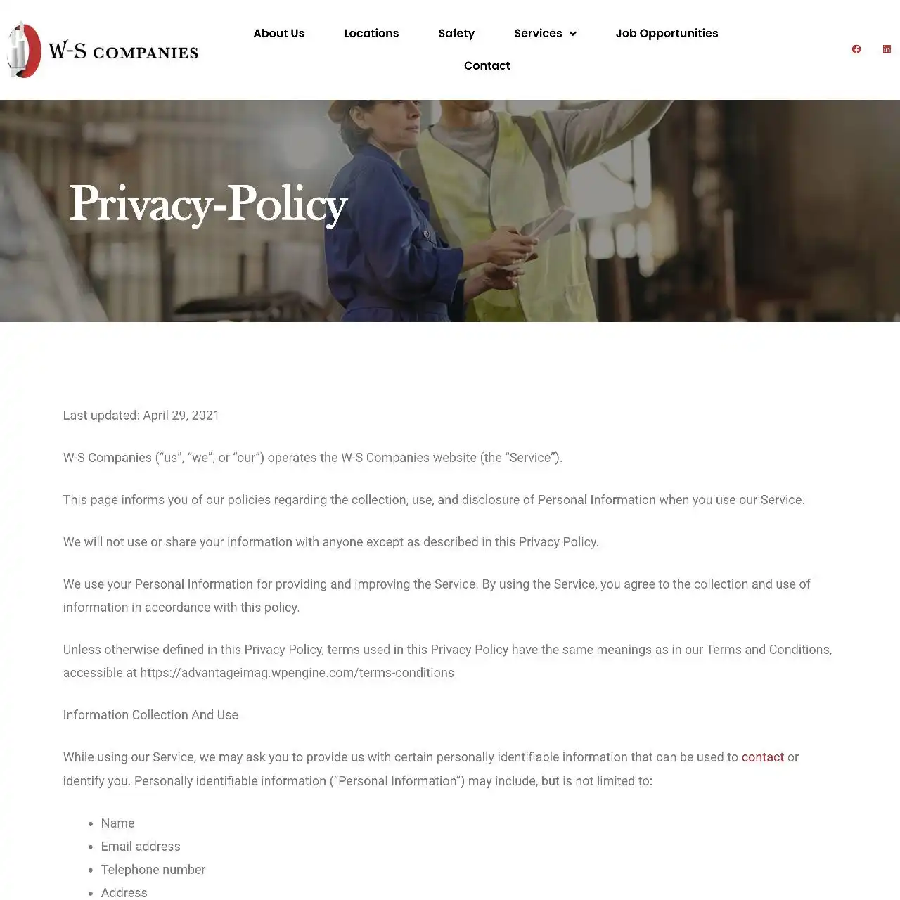 industrial website design development https w sindustrial.com privacy policy