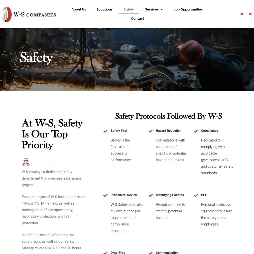 industrial website design development https w sindustrial.com safety