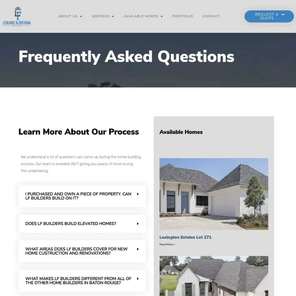 lf builders la custom home builder web designhttps lfbuildersla.com faq
