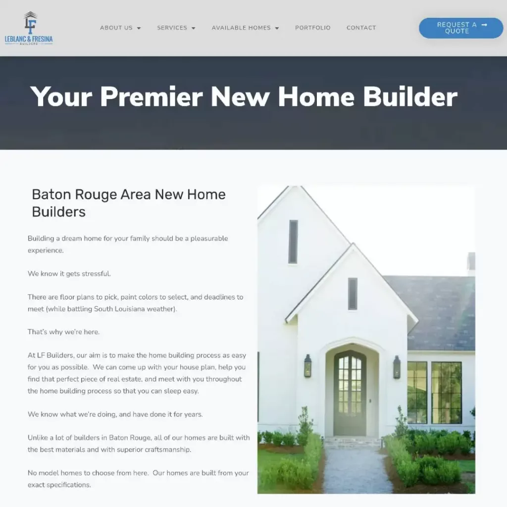 lf builders la custom home builder web designhttps lfbuildersla.com services new home construction