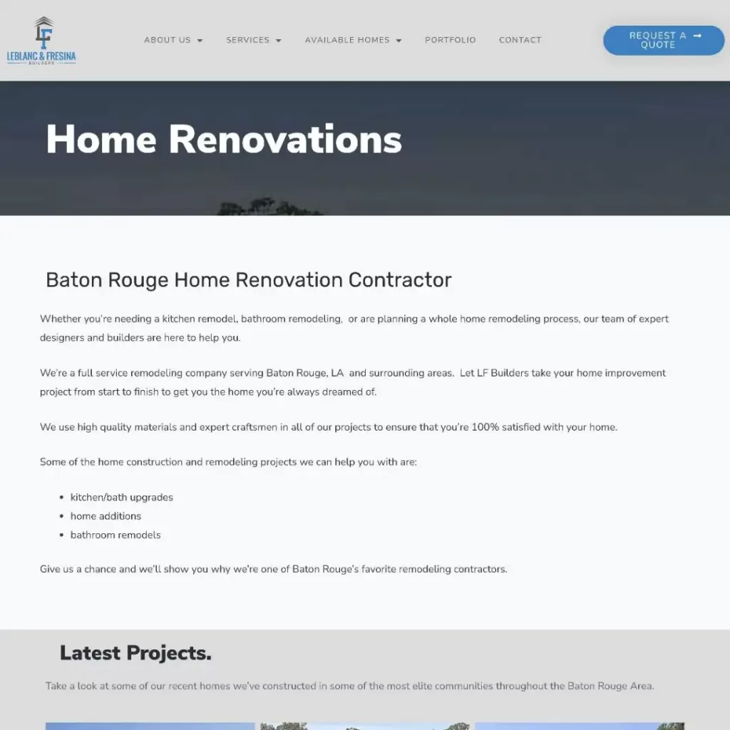 lf builders la custom home builder web designhttps lfbuildersla.com services renovations