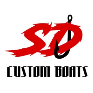 sd custom boats red black logo design