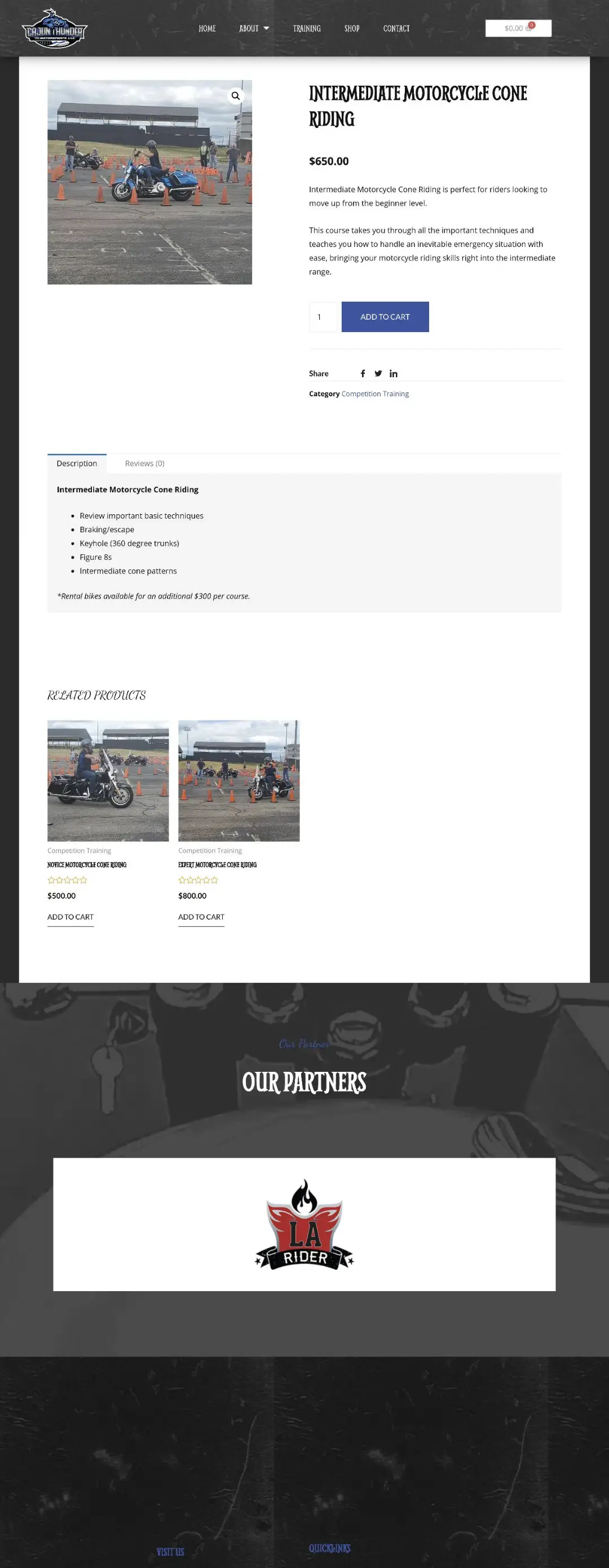 cajun thunder motorsports racing website development screenshot 11