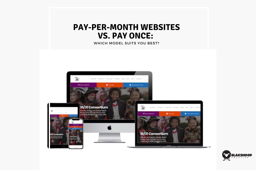 pay per month website vs pay at once website