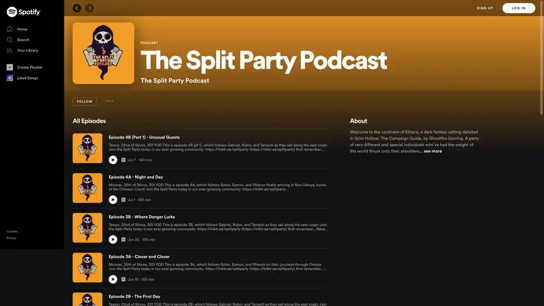 the split party podcast on spotify