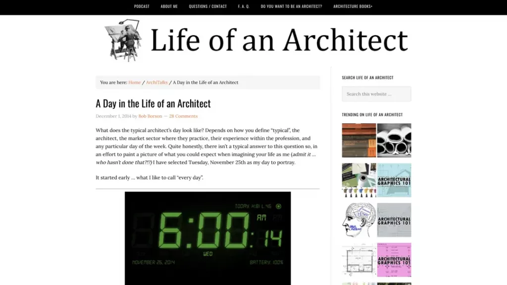 life of an architect architectural blog example