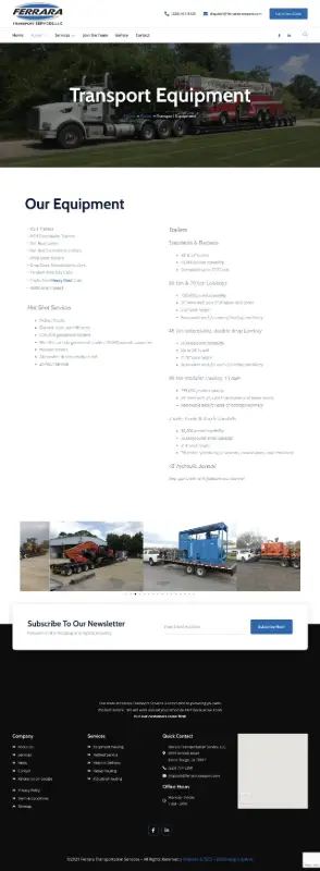 ferrara transportation services baton rouge website redesign companyabout equipment