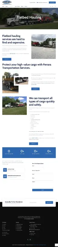 ferrara transportation services baton rouge website redesign companyservices flatbed