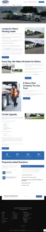 ferrara transportation services baton rouge website redesign companyservices heavy hauling
