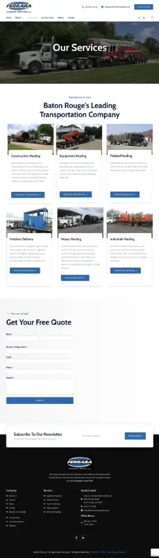 ferrara transportation services baton rouge website redesign companyservices