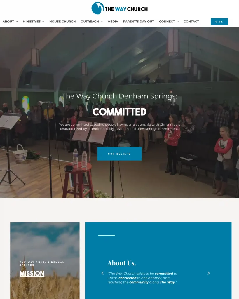 the way church denham springs website redesign home
