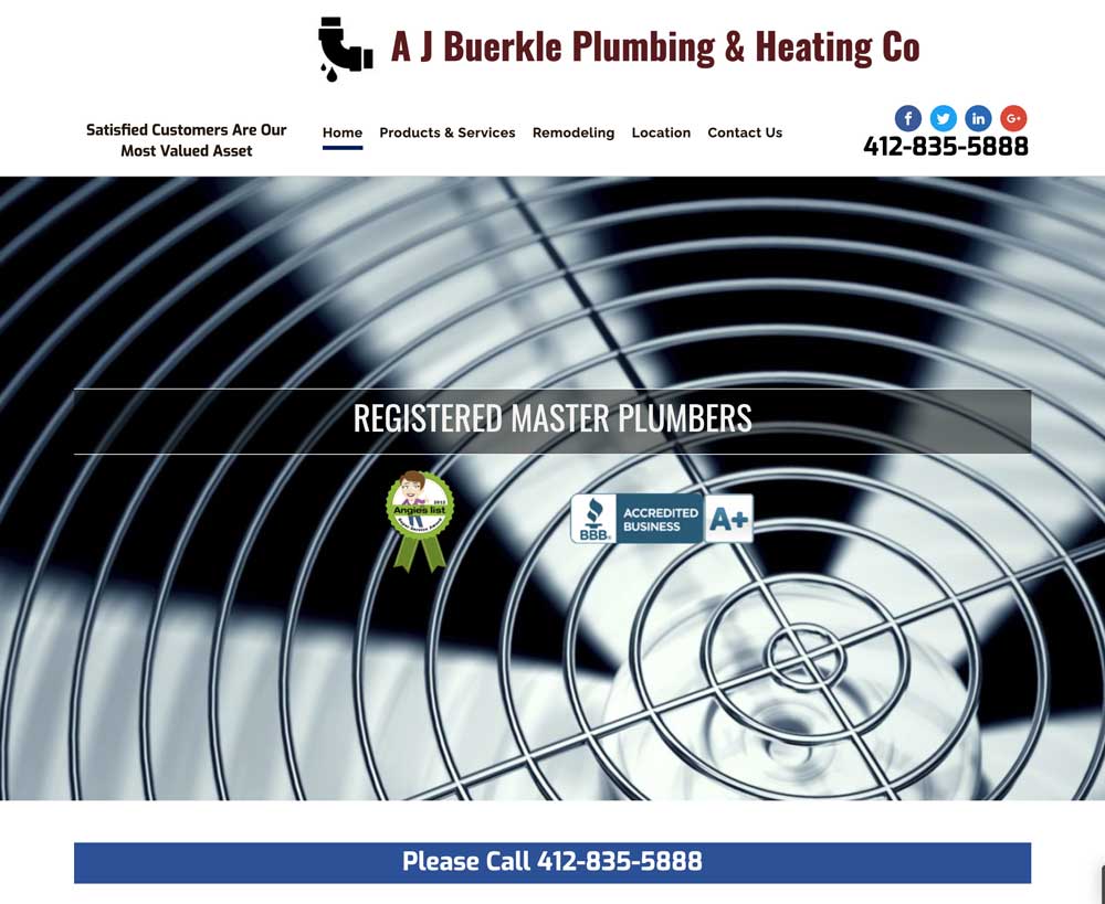 aj buerkle plumbing and heating best plumber website ideas