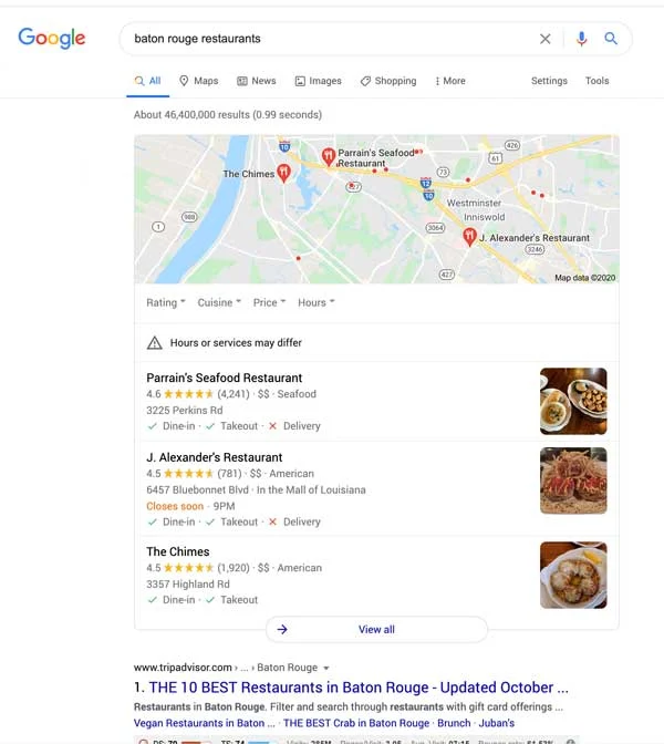 baton rouge restaurant reopening covid 19 google my business