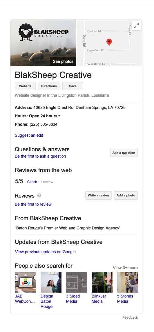 blaksheep creative google my business listing